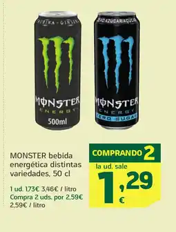 HiperDino MONSTER bebida energética distintas variedades oferta
