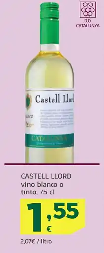 HiperDino CASTELL LLORD vino blanco o tinto oferta