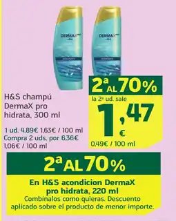 HiperDino H&S champú Dermax pro hidrata oferta