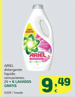 HiperDino ARIEL detergente líquido sensaciones oferta