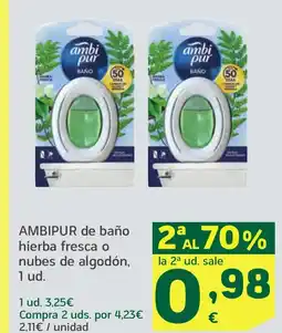 HiperDino AMBIPUR de baño hierba fresca o nubes de algodón oferta