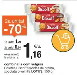 BonpreuEsclat LOTUS Galetes Biscoff farcides de crema, xocolata o vainilla oferta