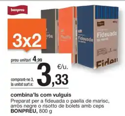 BonpreuEsclat BONPRĔU Preparat per a fideuada o paella de marisc, arròs negre o risotto de bolets amb ceps oferta