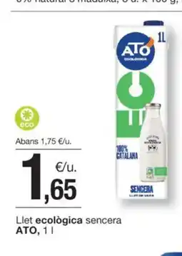 BonpreuEsclat ATO Llet ecològica sencera oferta