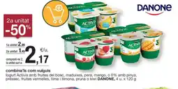 BonpreuEsclat DANONE logurt Activia amb fruites del bosc, maduixes, pera, mango, o 0% amb pinya oferta
