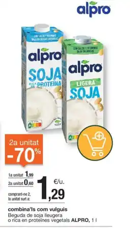 BonpreuEsclat ALPRO Beguda de soja lleugera o rica en proteïnes vegetals oferta