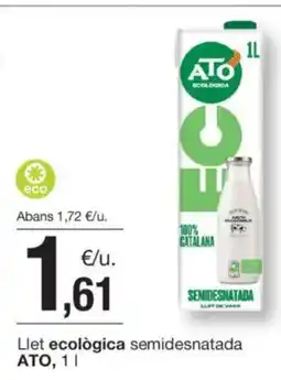 BonpreuEsclat ATO Llet ecològica semidesnatada oferta