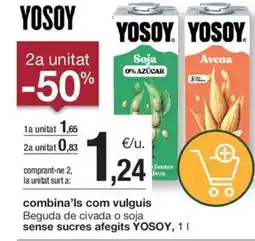 BonpreuEsclat YOSOY Beguda de civada o soja sense sucres afegits oferta