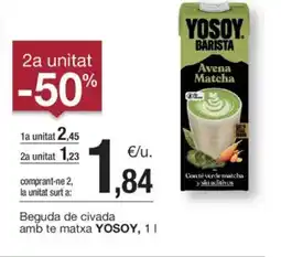 BonpreuEsclat YOSOY Beguda de civada amb te matxa oferta