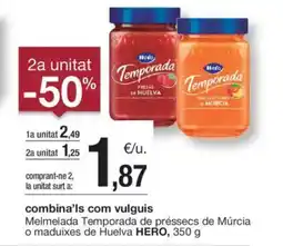BonpreuEsclat HERO Melmelada Temporada de préssecs de Múrcia o maduixes de Huelva oferta