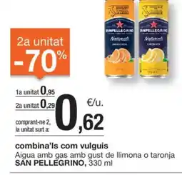 BonpreuEsclat SAN PELLEGRINO Aigua amb gas amb gust de llimona o taronja oferta