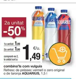 BonpreuEsclat AQUARIUS Refresc de préssec vermell o zero original o de taronja oferta