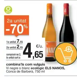 BonpreuEsclat ELS NANOS Vi negre o blanc ecològic Conca de Barberà oferta