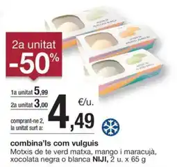 BonpreuEsclat NIJI Motxis de te verd matxa, mango i maracujà, xocolata negra o blanca oferta