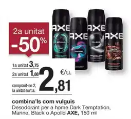 BonpreuEsclat AXE Desodorant per a home Dark Temptation, Marine, Black o Apollo oferta