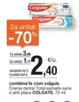 BonpreuEsclat COLGATE Crema dental Total esmalts sans o anti placa oferta