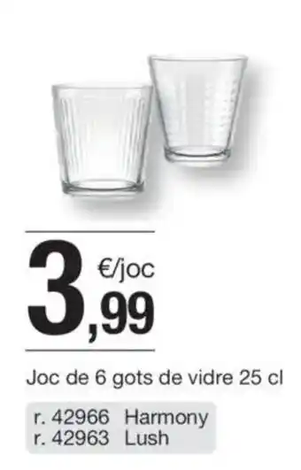 BonpreuEsclat Joc de 6 gots de vidre oferta