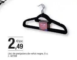 BonpreuEsclat Joc de penjadors de vellut negre oferta