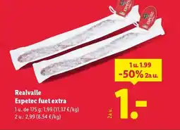 Lidl REALVALLE Espetec fuet extra oferta