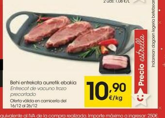 Eroski Entrecot de vacuno trozo precortado oferta