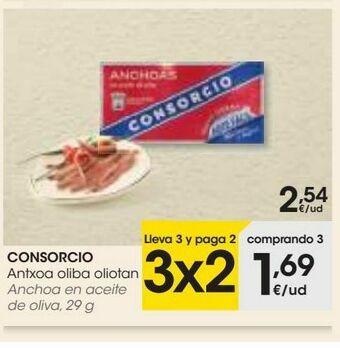 Eroski Consorcio anchoa en aceite de oliva, 29 g oferta