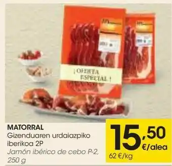 Eroski Matorral jamón ibérico de cebo p-2, 250 g oferta