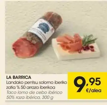 Eroski La barrica taco lomo de cebo ibérico 50% raza ibérica, 300 g oferta