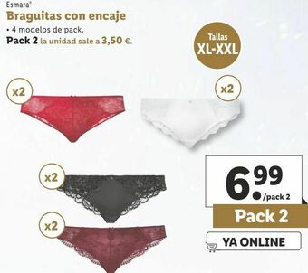 Lidl Braguitas esmara oferta