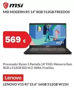 Microsshop Msi - msi modern r5 14 8gb 512gb freedos oferta