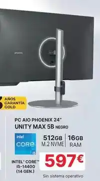 Dynos Informática Phoenix - pc aio 24 unity max 5b negro oferta