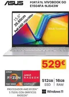 Dynos Informática Asus - portatil vivobook go e1504fa-nj643w oferta