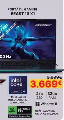 Dynos Informática Intel - portatil gaming beast 16 x 1 oferta