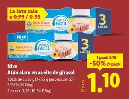 Lidl Nixe - atun claro en aceite de girasol oferta