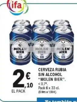 E.Leclerc MOLEN BIER Cerveza rubia sin alcohol oferta