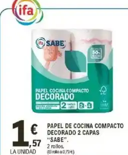 E.Leclerc SABE Papel de cocina compacto decorado 2 capas oferta
