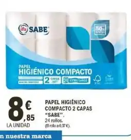 E.Leclerc SABE Papel higiénico compacto 2 capas oferta
