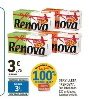 E.Leclerc RENOVA Servilleta oferta