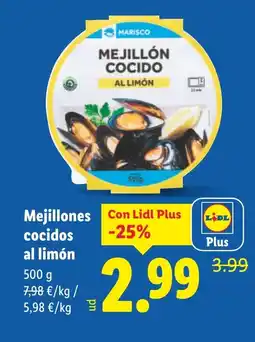 Lidl Mejillones cocidos al limón oferta