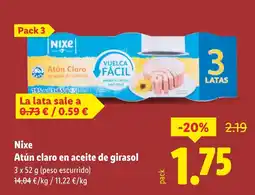 Lidl NIXE Atún claro en aceite de girasol oferta