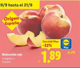 Lidl Melocotón rojo oferta
