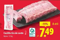 Lidl Costilla tira de cerdo oferta