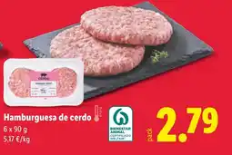 Lidl Hamburguesa de cerdo oferta