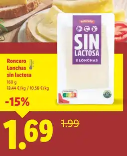 Lidl RONCERO Lonchas sin lactosa oferta