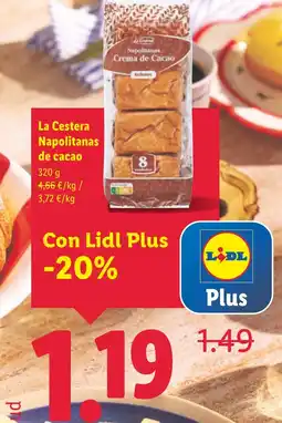 Lidl LA CESTERA Napolitanas de cacao oferta