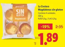 Lidl LA CESTERA Magdalenas sin gluten oferta