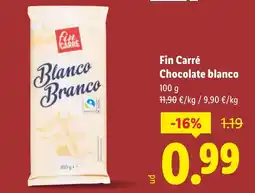 Lidl Fin Carré Chocolate blanco oferta