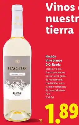 Lidl HACHÓN Vino blanco D.O. Rueda oferta