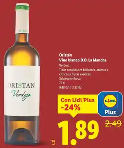 Lidl ORISTAN Vino blanco D.O. La Mancha oferta
