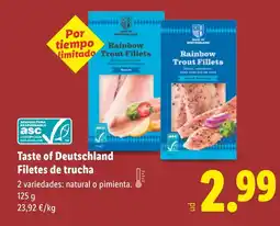Lidl Taste of Deutschland Filetes de trucha oferta