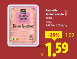 Lidl REALVALLE Jamón cocido extra oferta